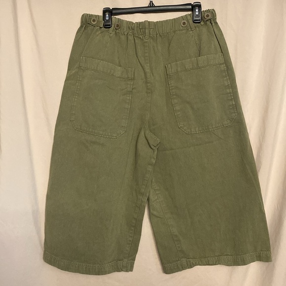 Free People High Waisted Gaucho Pants, Size 10 Color Army Green - Picture 8 of 12